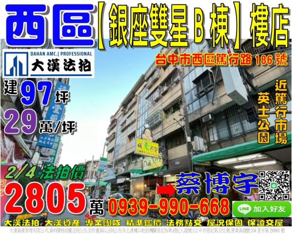 西區篤行路法拍屋店面