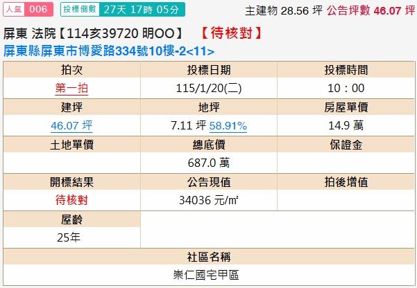 屏東市大樓法拍-2
