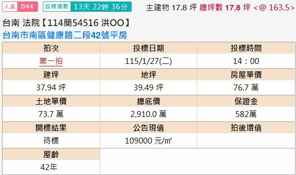 台南南區店面法拍-2