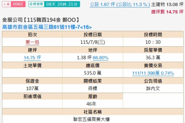 高雄前金大樓拍賣-2