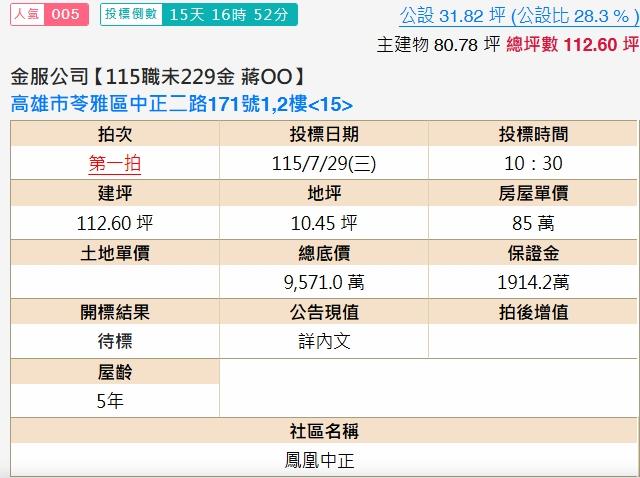 苓雅大樓拍賣-2